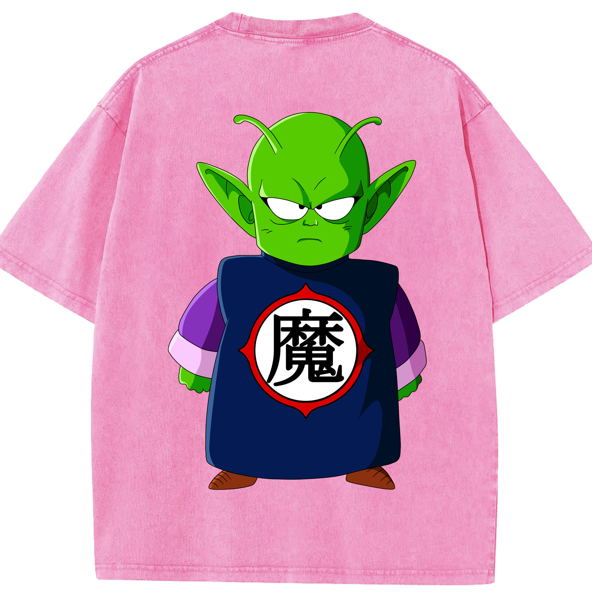 （画像用） ドラゴンボール ピッコロ DRAGON BALL Piccolo 綿100% ヴィンテージ風 半袖Tシャツ（背面プリント）